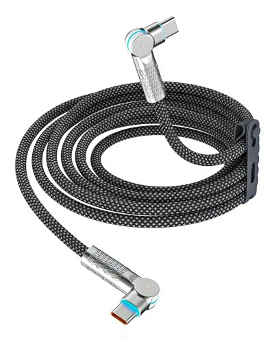 USB C Charger Cable 2M 240W, USB C to USB C Fast Charging Braided Cord, Type C to Type C Charger Cable for iPhone 17/16/15 Series,MacBook,iPad,Pixel,Samsung Galaxy and More-Grey