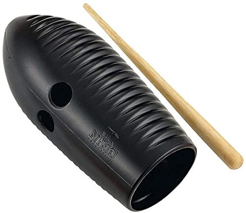 Nino Percussion Mini Güiro Instrument - Musikinstrument für Kinder ab 3 Jahren - Kunststoff, Schwarz (NINO581BK)