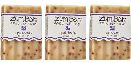 Zum Indigo Wild Goat's Milk Soap Bar - Bar Soap for Hands & Body Made with Essential Oils - 3 oz - Patchouli (3 Pack)