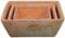 Esschert Design AT05 16 x 16 x 6-25 x 25 x 9cm Aged Terracotta Square Pots (Set of 3), Brown