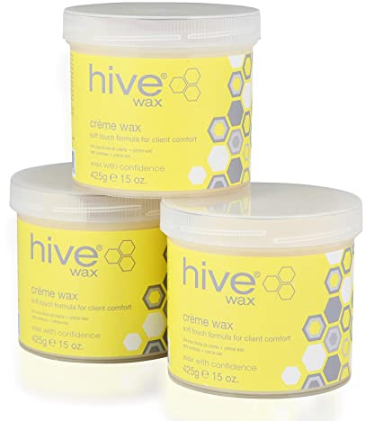 Hive Options Creme Wax 3x425g - Salon Professional Depilatory Wax - Excellent for Strong & Fine Hairs - Soft, Silky Creme Texture - Low Operating Temperature - Suitable for Decanting - Unisex - Adults