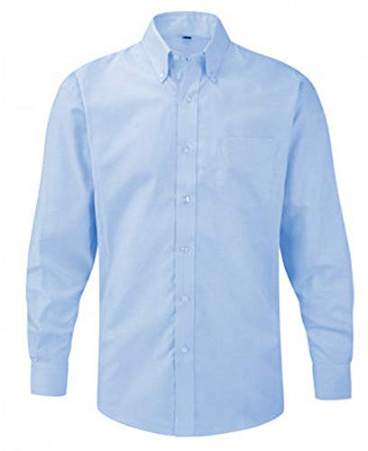 Russell Collection Mens Long Sleeve Easy Care Oxford Shirt