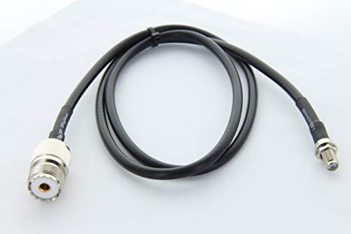 MPD Digital USA Made RG58 RG-58 RF 50 Ohm Coaxial Cable with SO-239 Female and SMA Female Bulk-Head Connectors, 3 Ft.