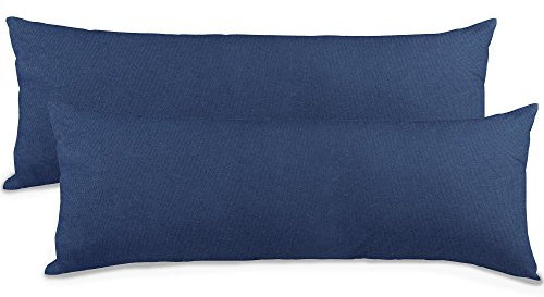 aqua-textil Classic Line Kissenbezug 2er-Set 40 x 120 cm dunkel blau Baumwolle Seitenschläferkissen Bezug Kissenhülle, Kopfkissenüberzug, Pillowcase, Bettkissen, Kopfkissenbezug, Reißverschluss