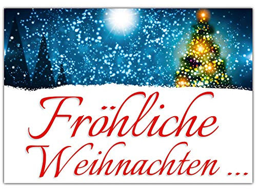 A4 XXL Weihnachtskarte WEIHNACHTSLICHTER mit Umschlag - edle Klappkarte für Kollegen Freunde Verwandte - Frohe Weihnachten Karte von BREITENWERK