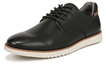 Dr. Scholl's Shoes Men's Sync Plain Toe Dress Casual Oxford, Black/Black Smooth, 10 US