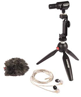 Shure Tragbares Videografie-Set mit MV88+ digitalem Stereo-Kondensatormikrofon und SE215 PRO Schallisolierenden Kopfhörern (MV88+SE215-CL)
