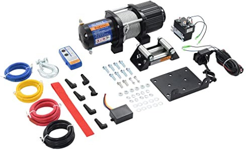 vidaXL Elektrische Seilwinde Motorwinde Hub Seilhebezug Seilzug Winde Elektrowinde Offroadwinde Kranwinde 12V 4500 lbs 2040kg mit Fernbedienung