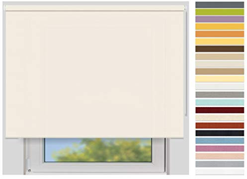 EFIXS Sichtschutzrollo Maxi - 32 mm Welle - Breiten: 40-240 cm - Höhen bis 240 cm - Hier: 240 cm x 190 cm (Stoffbreite x Höhe) - leinen (5080) - lichtdurchlässig - Blickdicht
