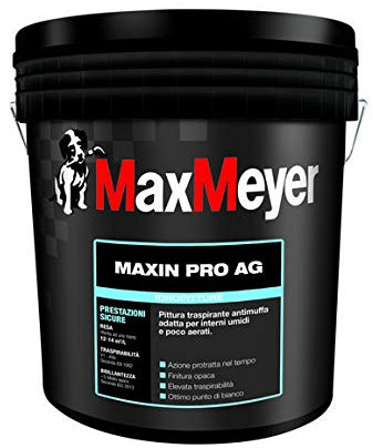 max meyer IDROPITTURA Maxin PRO AG Bianco CALIBRATO Traspirante ANTIMUFFA LT. 5