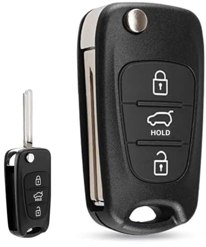Key Fob Case Replacement - 3 Button Flip Folding Car Key Case Cars Fob Case Cover Remote Control Key Case Shell Compatible with i20 i30 i35 iX20 iX35