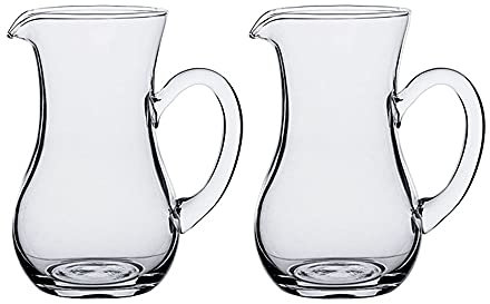 Mozacona 2pcs Glass Creamer Pitcher Sauce Serving Pitcher Milk Creamer Jug,300ml