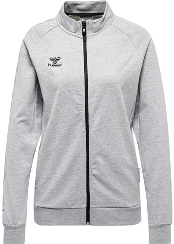 HUMMEL Damen Hmlmove Grid Cot. Zip Woman Jacket, GREY MELANGE, M EU