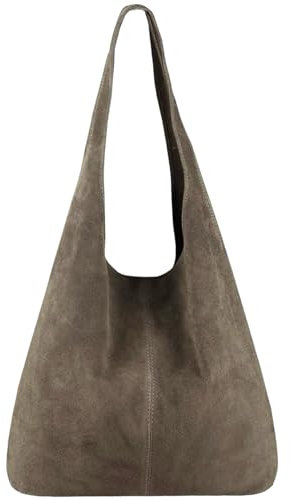 Modarno Umhängetasche Damen Wildleder Clutch Umhängetasche Shopper Damen Echt Leder, sand