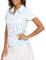 MoFiz Women's Polo Shirt Short Sleeve Golf Tennis Top UPF 50+ Quick Dry Sports Fitness Running Polo T-Shirt Camo Blue Size XL