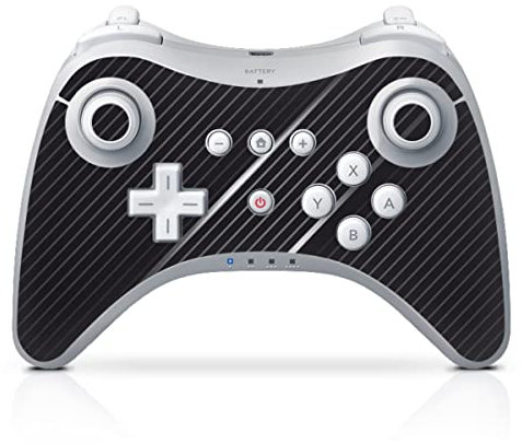 DeinDesign Skin kompatibel mit Nintendo Wii U Pro Controller Folie Sticker Kratzer Carbon Muster