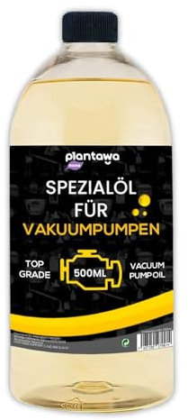 PLANTAWA Vakuumpumpenöl 500 Ml | Vielseitig Einsetzbar Für Vakuumpumpen. Ideal Für Vakuumpumpen In Klimaanlagen, Vakuumpumpen, Drehkolbenpumpen, Usw. Stark Und Stabil, Schutz Und Widerstandsfähigkeit