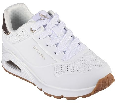 Skechers Uno Gen1 Shimmer Away, Scarpe sportive Bambine e ragazze, White Synthetic Trim, 33 EU