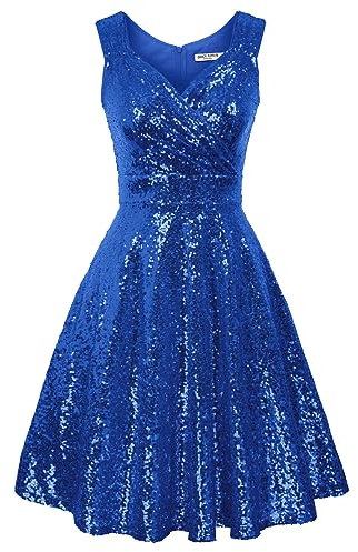 GRACE KARIN Abito da Cocktail Elegante Scollo a V Sottoveste Invernale Altalena Anni '50 CL1061-21 XL