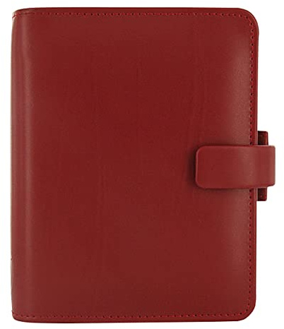 Filofax Metropol Organizer Taschenformat Rot - Lederoptik Sechs Ringe Wochenkalender Kalender 2024 - Mehrsprachig (C026962-24)
