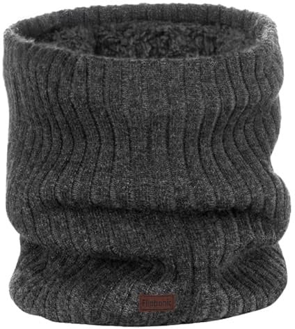 flintronic Winter Halsschlauch, Winter Halsschlauch Ski, Halswärmer Halstuch, Schal Schlauchschal, Warm Dick Loopschal Nackenwärmer, Winddichte Kreisschlaufenschals für Männer und Frauen, Grau