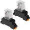 YINETTECH 2pcs DC 24V Indicateur LED Bobine de Relais de Puissance Électromagnétique 8 Broches avec Prise de Borne pour Relais Industriels Moteurs de Compresseur Moteurs de Ventilateur