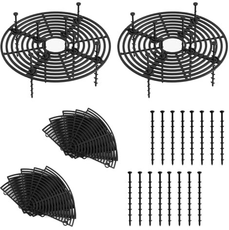 MXTIMWAN 2 Pièces Grilles de Pots de Plantes, 30 cm Cache Pot de Fleurs en Grille, Plastique Grille Pot Fleur Découpable pour Protéger Les Plantes, Protection de Sol