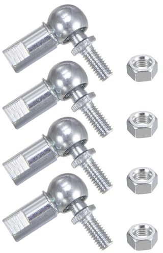 sourcing map 4pcs CS10 M6 Angle Ball Joint, M6x1.0 Right Hand Male and Left Hand Female Thread, A3-Steel Self-lubricating Ball Socket End Fitting