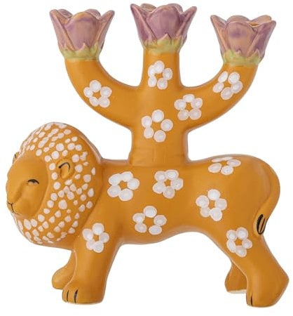 [W] Lazar Kerzenhalter, Orange, Steingut; L19xH20xW10 cm