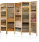 murando - Paravent Intérieur Japonais 225x172 cm - Séparateur de Pièce en Bois Naturel et Toile Imprimée - Cloison de Séparation pour Chambre - Paravent Oriental Portable et Pliable f-A-0540-bh-c