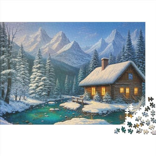 Winter House Puzzles 1000 Teile Für Erwachsene|| 1000 Teile Holzpuzzle Lernspiele Heimdekoration Puzzle 1000pcs (75x50cm)