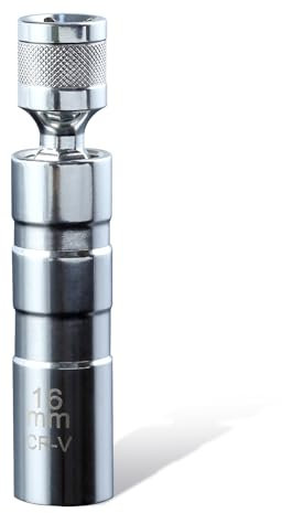 LEONTOOL 16mm Magnetic Swivel Spark Plug Socket 3/8 Inch Drive 12 Point Thin Wall Spark Plug Socket, 360 Degree Swivel Socket Removal Tool for Cars, Motorcycle, SUV, 4-Inch Total Length, Cr-V Steel