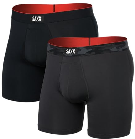 Saxx Underwear Co. Herren-Unterwäsche mit Beutel, Multi-Sport-Netz-Boxershorts, 2 Stück