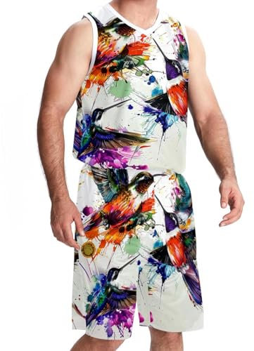 Basketball-Trikot mit Shorts, Trikots für Herren, Basketball-Trikot, Aquarell-Tierkoala, Design 2966, XXXL