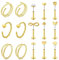 WillTen 20G Nasenringe Gewindelose Ohrstecker Chirurgenstahl Hoops Nasenpiercing Schmuck Gold