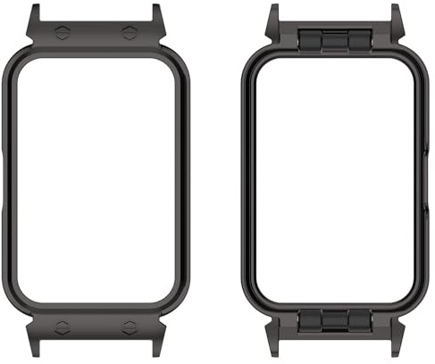 Wigento Für Samsung Galaxy Fit 3 Metallrahmen Uhren Schutz Gehäuse Hülle Schwarz
