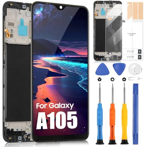 Écran LCD pour Samsung Galaxy A10 2019 A105 A105F LCD Écran Samsung A10 SM-A105F SM-A105G SM-A105M SM-A105FN Touchscreen Digitizer Full Assemblée avec Réparation Kit (Noir avec Cadre)
