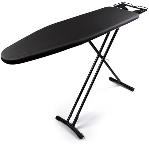 Planche à repasser pliable, 110 x 33 cm, support de repassage de luxe, antidérapant, planche à repasser extra large, housse de planche à repasser résistante à la chaleur avec repose-fer à vapeur,