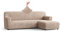 PAULATO - Bezug für Sofas mit rechter Halbinsel, Sofabezug Ecksofa L Form Stretch Mikrofaser, kratzfestes und maschinenwaschbares Gewebe, WavyTech-Technologie, Made in Italy - Taupe