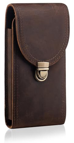 Hengwin Mobile Phone Belt Case for Samsung Galaxy S25 S24 S23 S22 Ultra S25+ iPhone 16 Pro Max 16 Plus, 15 14 13 12 11 Pro Max, Mobile Phone Case Belt with Belt Clip (Coffee)