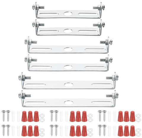 PATIKIL 3.15, 3.74, 4.33 Universal Light Fixture Mounting Bracket Kit, 6 Set Light Crossbar Ceiling Light Plate with Screw for Wall Light Ceiling Light Pendant Chandelier