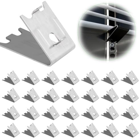 24 Pcs 920158 Freezer Shelf Clips, Stainless Steel Shelf Clip for Refrigerator, Freezer Cooler Shelf Support, Shelf Clips Replacement Shelves Square Fridge Square Buckles Clips