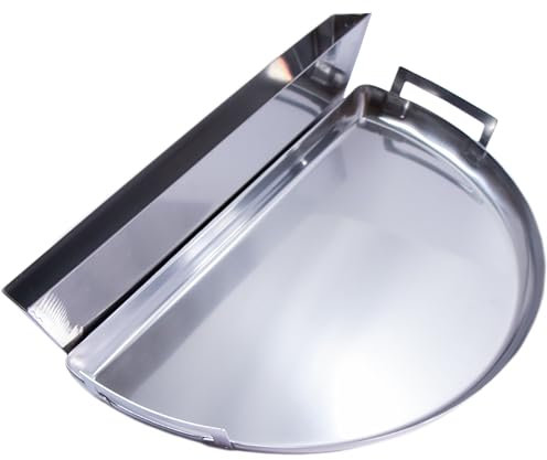 SnS Grills Drip 'N Divide - 22 Stainless Steel Drip 'N Griddle Pan with Movable Water Reservoir for Weber and similar Kettle Grills, Grilling Accessory for Low ‘N Slow Smoking and BBQing