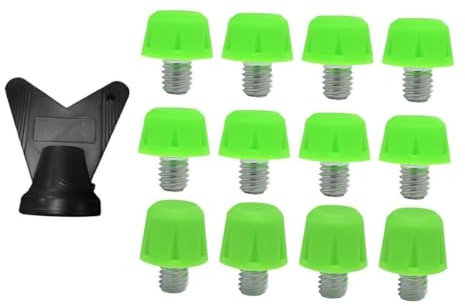 12 piezas de clavos para zapatos de fútbol, clavos para zapatos de fútbol, cómodos, de 8 mm y 11 mm, con llave, tacos de rugby para Adidas, Verde