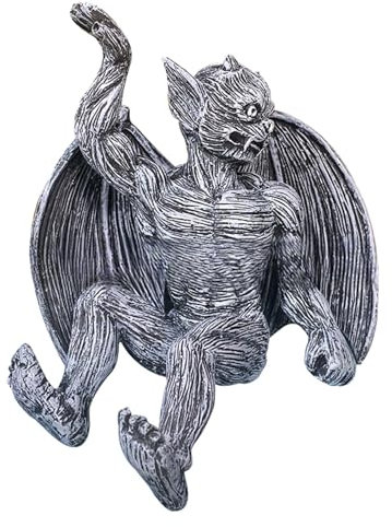 Gargoyle With Dragon Wings, Gothic Fence Decoration, Dragon Themed Wall Art, Garden Wall Decoration, Resin Decorative Sculpture, Unique Outdoor Decoration, Decoration