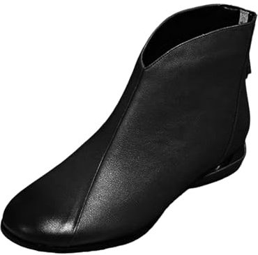 DKLOVIFU Winterboots Damen Stiefeletten Damen mit Absatz Springerstiefel Damen Lack Stiefeletten Damen Damen Stiefeletten Schwarz Warm Stiefeletten Weiß Stiefel Damen Cognac