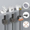 17 Pack Cable Organizer Set, 6 Pcs Magnetic Cable Clips & 4 Pcs Silicone Magnetic Cable Ties Black White, Adhesive Cord Holder for Nightstand House Office Cable Management Under Desk Funny Emoji Art