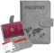 TAKUZA Reisepasshülle, Passport Hülle mit RFID-Blocker, Kunstleder Schutzhülle Passport Cover, Reisepass Hülle für Damen/Herren, für Reisepass, Bordkarte, SIM-Karte, Ausweis, Kreditkarte (Grau)