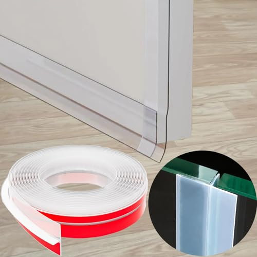 Upgrade T-Shaped Door Draft Stopper, Clear Silicone Seal Strip Weather Stripping for Side of Door Frame 1.37 Wide X 20 Ft Elder
