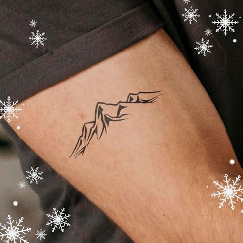 Inkster Tattoo - Schneeberge vegane & wasserfeste Temporäre Tattoos für Erwachsene - EU-Kosmetikzertifizierte Farbe - revolutionäres 2 Wochen Tattoo | Premium Klebetattoos
